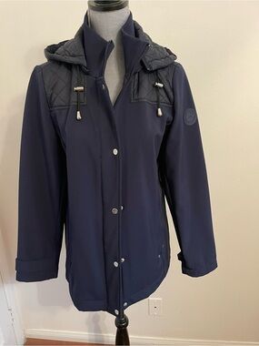 Ralph Lauren Navy Quilted-Hood Utility Jacket